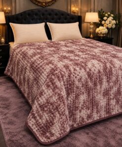 Vintage Rose Embossed Fleece Combo Double Bed Blanket 88 Inches Premium Warm Blanket Pakistan
