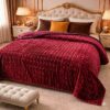 Red Embossed Fleece Double Bed Blanket 88 Inches Premium Soft Blanket Pakistan