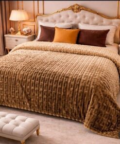 Skin Color Embossed Fleece Combo Double Bed Blanket 88 Inches Premium Soft Blanket