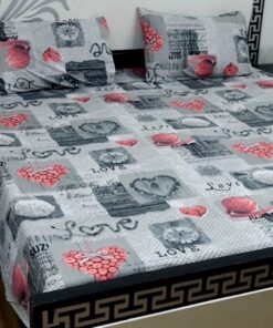Export Quality Pure Cotton King Size Double Bedsheet Set 3 PCS | EXP-03 Premium Cotton Bedding with Matching Pillow Covers