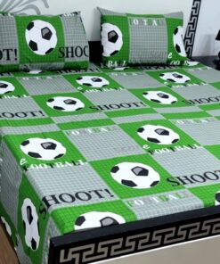 Export Quality Pure Cotton King Size Double Bedsheet Set 3 PCS | EXP-02 with Two Matching Pillow Covers