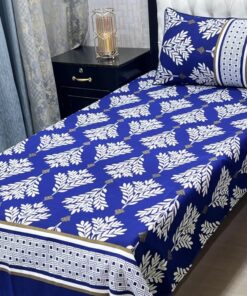Single Bedsheet Pair 3D Crystal Cotton Design #48 Premium Soft Cotton Bedding Set with Matching Pillow Covers