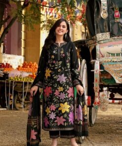 Aneelas IA-147 Pure Airjet 90/70 Lawn 3 Piece Heavy Embroidered Unstitched Suit with Digital Printed Dupatta