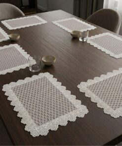 Premium 6-Pcs Table Mat Set 12 x 18 Inch Elegant Dining Table Mats for Home
