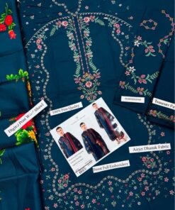 At the heart of the Hussain Rehar DHK-657 lies the remarkably cozy Airjet Dhanak fabric. Highly regarded for its dense, tightly woven fibers, Dhanak provides exceptional thermal insulation against freezing temperatures while remaining incredibly soft on the skin. The package includes an unstitched premium shirt and a perfectly matched dyed Airjet Dhanak trouser, delivering a flawless, anti-pilling foundation that ensures long-lasting durability and a highly tailored drape.