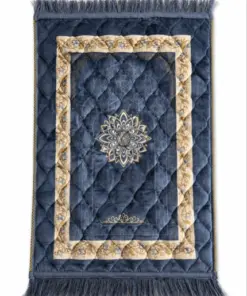 Premium Grey Foam Jai Namaz Prayer Mat with Soft Fabric and Elegant Islamic Design by Abu Hurairah Fabrics