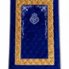 Premium Blue Foam Jai Namaz Prayer Mat with Soft Velvet Fabric and Elegant Islamic Design by Abu Hurairah Fabrics
