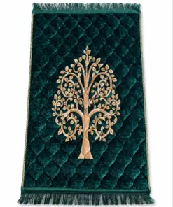 Premium Dark Green Foam Jai Namaz with Soft Fabric, Foam Padding and Elegant Islamic Design by Abu Hurairah Fabrics