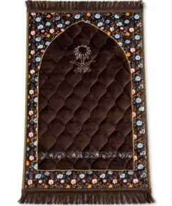Premium Maroon Saudi Design Foam Jai Namaz with Soft Fabric and Elegant Islamic Prayer Mat Design by Abu Hurairah Fabrics
