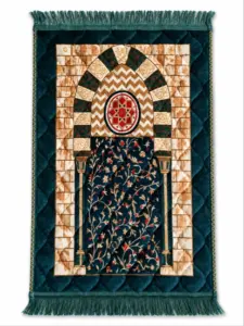 Premium Foam Jai Namaz Prayer Mat with Soft Fabric and Elegant Islamic Design by Abu Hurairah Fabrics
