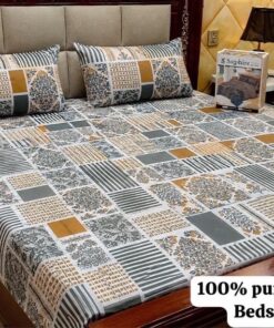 Pure Cotton King Size Bedsheet PK-41 3 Piece Set