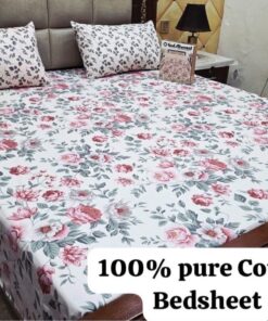 Blue Aura Pure Cotton King Size Bedsheet PK-39 3 Piece Set