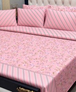 7PC Printed Cotton King Size Comforter Set SKU-34 with Bedsheet Pillow Covers and Cushion Cover