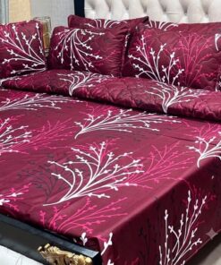 7PC Printed Cotton King Size Comforter Set SKU-35 with Bedsheet Pillow Covers and Cushion Cover