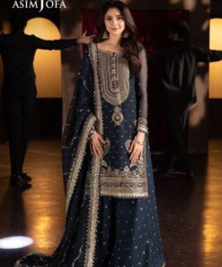 Asim Jofa AJ-986 Chiffon & Malai with Embroidered Gharara 3 Piece Suit 2026