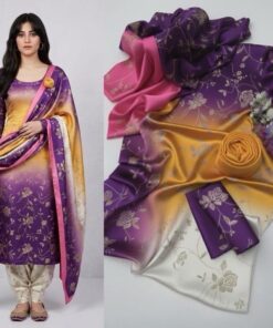 Lulusar NT-1018 Modern Tie N Die Digital Printed Silk 3 Piece Unstitched Suit