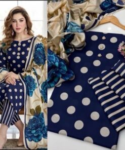 Lulusar NT-1014 Tie N Die Digital Print Silk Shirt Trouser Dupatta Set