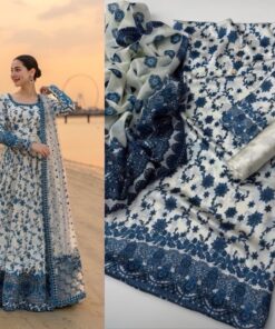 Lulusar NT-1010 Elegant Tie N Die Digital Printed Shamooz Silk 3 Piece Dress
