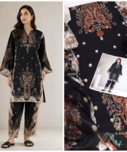 Lulusar NT-1009 Tie N Die Digital Printed Shamooz Silk Suit with Elegant Colorful Pattern