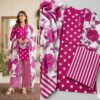 Lulusar NT-1026 Lulusar Printed Shamooz Silk Tie N Die Three Piece Dress