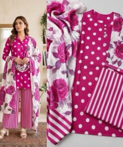Lulusar NT-1026 Lulusar Printed Shamooz Silk Tie N Die Three Piece Dress