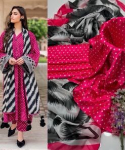 Lulusar NT-1025 Stylish Digital Print Shamooz Silk 3 Piece Women's Suit
