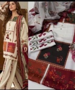 Lulusar NT-1010 Modern Tie N Die Shamooz Silk 3 Piece Printed Outfit for Women