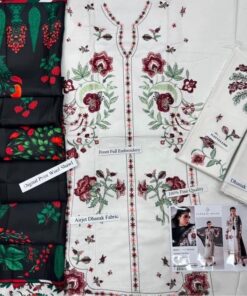 To perfectly balance the heavily embroidered solid Dhanak base, this premium suit is paired with a breathtaking Digital Print Wool Shawl. Featuring high-definition, artistic digital prints, this lightweight yet incredibly warm shawl adds a vibrant, contemporary contrast to the traditional aesthetic. It serves as a highly versatile layering piece that elevates your entire look.