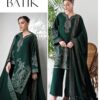 Batik DHK-677 Winter Dhanak Embroidered 3 Piece Suit featuring front full embroidery and a ready to wear embroidery shawl.