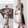Hussain Rehar DHK-676 Winter Dhanak Embroidered 3 Piece Suit featuring front full embroidery and a digital print wool shawl.