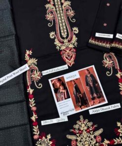 This unstitched masterpiece is a celebration of eastern artistry. The shirt showcases a mesmerizing front full embroidery layout, seamlessly blending traditional floral motifs with refined contemporary patterns. This magnificent detailing extends gracefully into the sleeves embroidery, giving your tailor an exquisite foundation to create a truly majestic and sophisticated look.