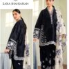 Zara Shahjahan DHK-685 Winter Dhanak Embroidered 3 Piece Suit featuring front full heavy embroidery and a digital print wool shawl.