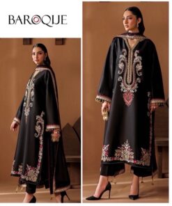 Baroque DHK-688 winter dhanak suit front full embroidery with digital print wool shawl