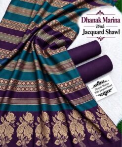 Winter fashion should never compromise on comfort. The premium Dhanak Marina material is renowned in Pakistan for trapping body heat while remaining lightweight on the shoulders. The accompanying Fancy Wool Shawl is thick enough to protect you from the harsh December and January chills without feeling excessively bulky. This guarantees that you remain comfortable from day to night. Looking for a slightly different texture for your winter days? Explore the beautiful Winter Khaadi Suit PR-114.