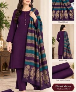 Dhanak Marina Winter Unstitched 3 Piece Suit PR-117 Abu Hurairah Fabrics