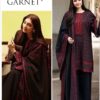 Garnit DHK-674 Winter Dhanak Embroidered 3 Piece Luxury Suit featuring front full heavy embroidery with an embroidered Dhanak shawl.