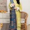 URGE DHK-672 Winter Dhanak Embroidered 3 Piece Luxury Suit featuring front heavy embroidery, embroidered trouser, and digital printed dupatta.