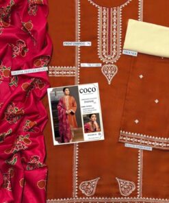 The true luxury of the Coco By Zara Shahjahan DHK-671 suit begins with its high-grade foundation: the superior quality Dhanak fabric. Celebrated for its heavyweight yet exceptionally soft weave, Dhanak provides brilliant thermal insulation against the harsh winter chill. This ensemble includes a finely woven unstitched shirt paired seamlessly with a matching Dyed Trouser (Premium Quality). This anti-pilling, highly durable fabric ensures a structured, tailored drape that retains its pristine, brand-new feel across multiple winter seasons.