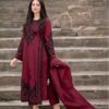 Asim Jofa DHK-681 winter dhanak embroidered 3 piece suit featuring front heavy embroidery and dhanak shawl