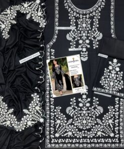 This unstitched canvas is defined by its breathtaking needlework. The shirt features a richly detailed front heavy embroidered pattern that gracefully transitions into a meticulously finished daman heavy embroidered border. The addition of sleeves heavy embroidery ensures that every angle of your outfit exudes royal luxury, offering your tailor the perfect base for a high-end silhouette.