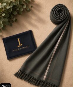 J. Shawl Winter for Men Premium elegantly draped over a solid wash-and-wear shalwar kameez.