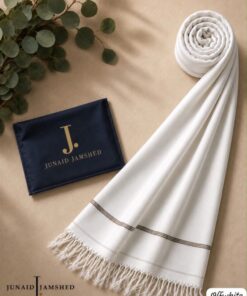Premium J. Shawl Winter for Men in classic monochrome tones by Abu Hurairah Fabrics.