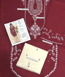 URGE DN-350 Pure Dhanak Heavy Embroidered Front Winter Dress Abu Hurairah Fabrics 
