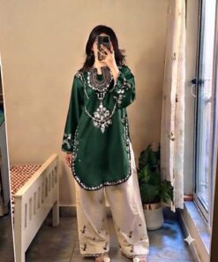 URGE DN-352 Beautiful Dhanak Fabric 2 Piece Embroidered Dress Pakistan 