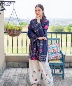 Urge DN-344 Premium Pure Dhanak 2 Piece Embroidered Winter Suit by Abu Hurairah Fabrics
