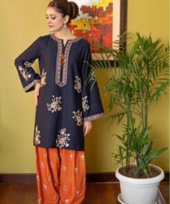 Urge DN-346 Pure Dhanak Embroidered Winter Dress Abu Hurairah Fabrics