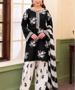 Heavy Quality is at the heart of every collection at Abu Hurairah Fabrics, and this exquisite dress is no exception. This luxury 3-piece suit is crafted from top-tier materials to ensure a rich feel and long-lasting durability:embroidered front and sleeves of Aisling DHK-691 winter dhanak suit by Abu Hurairah Fabrics