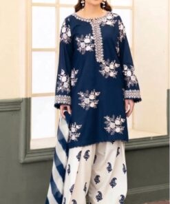 Aisling DHK-694 pure Dhanak heavily embroidered 3 piece suit for women