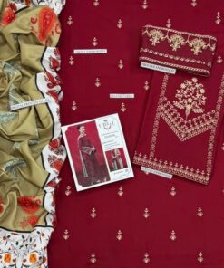 When it comes to intricate detailing, this luxury winter unstitched suit leaves no stone unturned. The shirt features a spectacular front heavy embroidered pattern that exudes regal beauty. This delicate threadwork seamlessly extends to the sleeves heavy embroidered motifs and a meticulously crafted daman heavy embroidered border. If you appreciate the fine craftsmanship seen in the Jazmin DHK-689 3 Piece Luxury Suit, you will instantly fall in love with the vibrant threadwork of DHK-693. Additionally, for those who admire classic aesthetics like the Zara Shahjahan DHK-687 3 Piece Suit, this design offers a similarly breathtaking fusion of heritage and modernity.