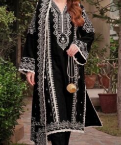 Aisling DHK-695 winter dhanak 3 piece luxury suit with heavy embroidery